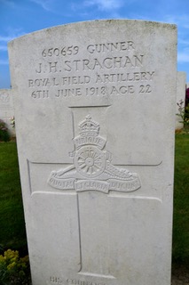 Headstone of Gunner Strachan