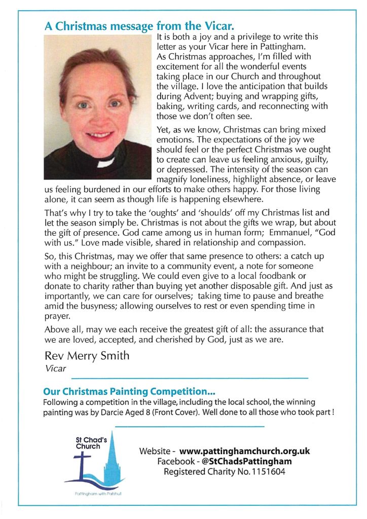 2025 Christmas card back