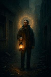Man with light