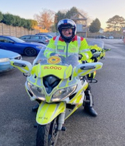 Keith Eden on a blood bike