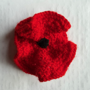 Knitted poppy